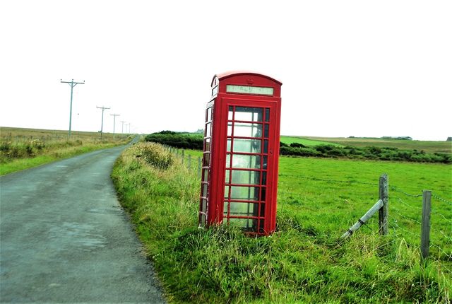 Solitary telephone booth